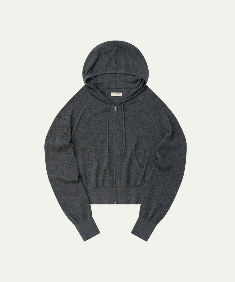 AA2002 Relaxed Washable Knit Zip-up Hoodie_Melange gray
