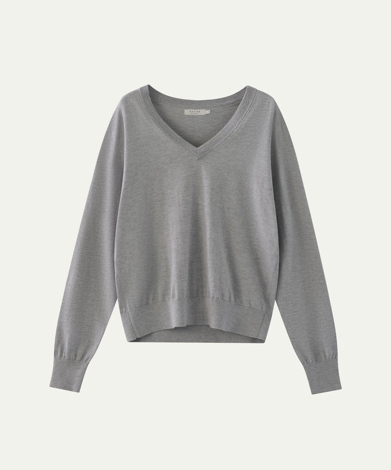 AA2004 Relaxed Daily V-neck Knit_Silver gray