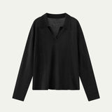 AA2005 Airy B Collar knit_Black