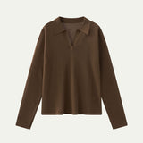 AA2005 Airy B Collar knit_Brown