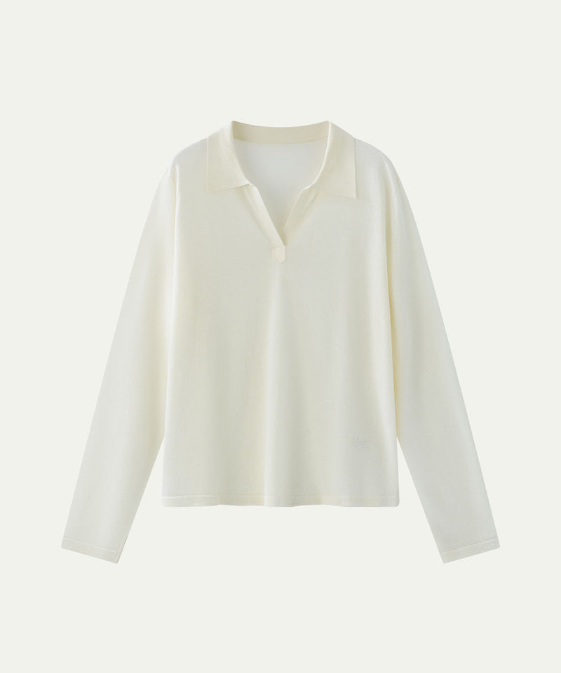 AA2005 Airy B Collar knit_Ivory