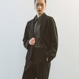 AA1001 Shoulder pleats PF Jacket_Black