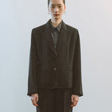 AA1001 Shoulder pleats PF Jacket_Black