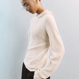 AA2001 Relaxed Washable Knit Hoodie_Cream