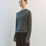 AA2001 Relaxed Washable Knit Hoodie_Melange gray