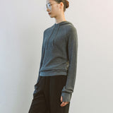 AA2001 Relaxed Washable Knit Hoodie_Melange gray