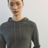AA2001 Relaxed Washable Knit Hoodie_Melange gray