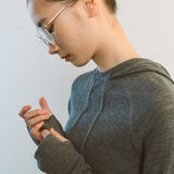 AA2001 Relaxed Washable Knit Hoodie_Melange gray