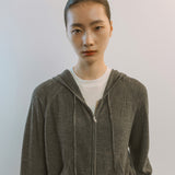 AA2002 Relaxed Washable Knit Zip-up Hoodie_Khaki