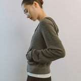 AA2002 Relaxed Washable Knit Zip-up Hoodie_Khaki