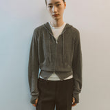AA2002 Relaxed Washable Knit Zip-up Hoodie_Khaki