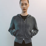AA2002 Relaxed Washable Knit Zip-up Hoodie_Melange gray