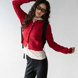 AA2003 Relaxed Washable Knit Cardigan_Red