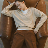 AA2004 Relaxed Daily V-neck Knit_Beige