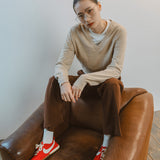 AA2004 Relaxed Daily V-neck Knit_Beige