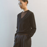 AA2004 Relaxed Daily V-neck Knit_Black