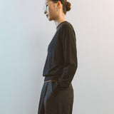 AA2004 Relaxed Daily V-neck Knit_Black