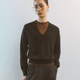 AA2004 Relaxed Daily V-neck Knit_Black