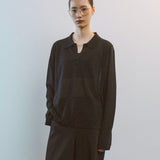 AA2005 Airy B Collar knit_Black