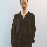 AA2005 Airy B Collar knit_Black