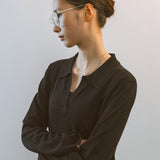 AA2005 Airy B Collar knit_Black