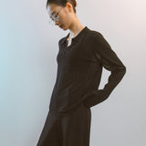 AA2005 Airy B Collar knit_Black