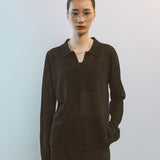 AA2005 Airy B Collar knit_Black