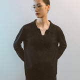 AA2005 Airy B Collar knit_Black
