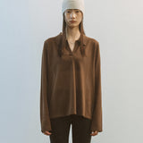 AA2005 Airy B Collar knit_Brown