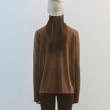 AA2005 Airy B Collar knit_Brown