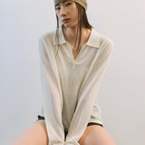 AA2005 Airy B Collar knit_Ivory