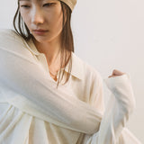 AA2005 Airy B Collar knit_Ivory