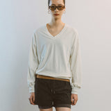AA5001 Wool Flex V-neck Jersy_Ivory