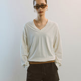 AA5001 Wool Flex V-neck Jersy_Ivory
