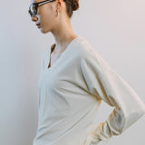 AA5001 Wool Flex V-neck Jersy_Ivory