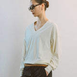 AA5001 Wool Flex V-neck Jersy_Ivory