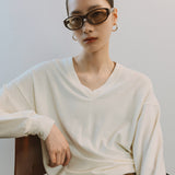 AA5001 Wool Flex V-neck Jersy_Ivory