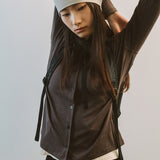 AA5009 Easy Jersy Cardigan_Brown