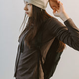 AA5009 Easy Jersy Cardigan_Brown