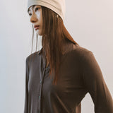 AA5009 Easy Jersy Cardigan_Brown
